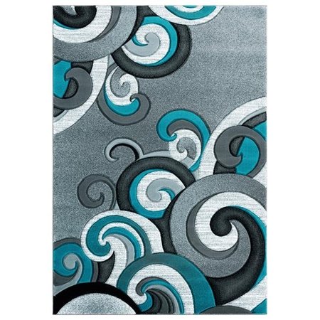 UNITED WEAVERS OF AMERICA United Weavers of America 2050 11369 24 1 ft. 10 in. x 2 ft. 8 in. Bristol Rhiannon Turquoise Rectangle Accent Rug 2050 11369 24